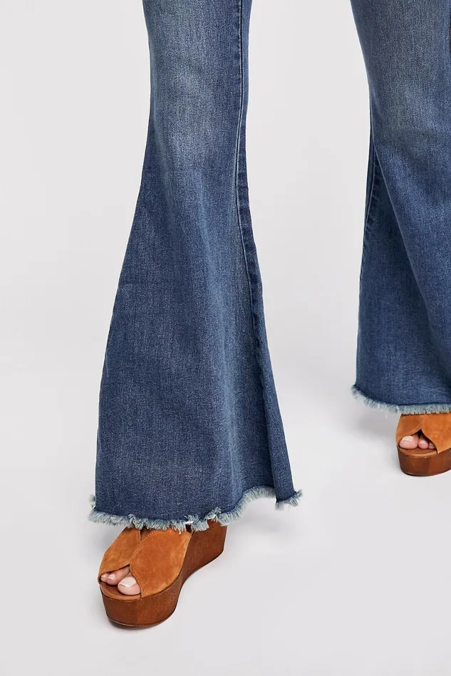 Women Flare Jeans Free People Denim Super Flare Jeans Dawn