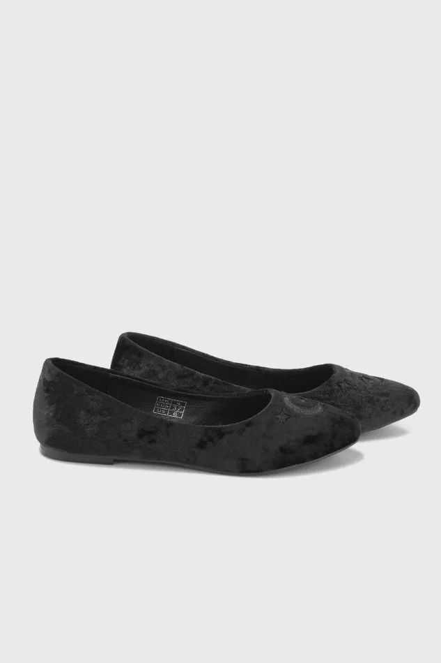 Women Flats and Trainers Killstar Lunanite Velvet Flats