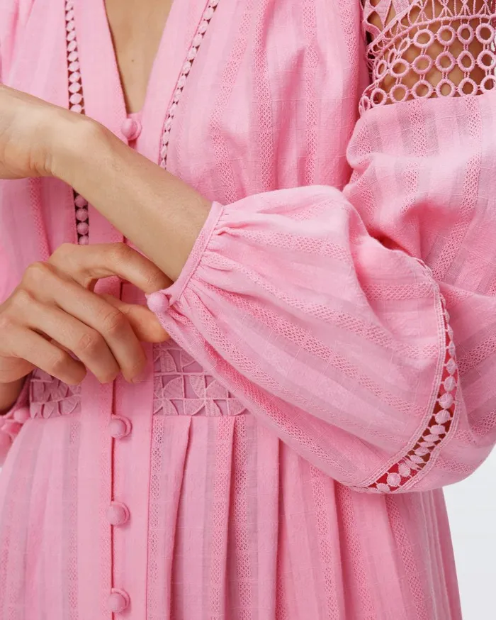 Women Gigi Cotton Dress Rose Pink DVF Dresses