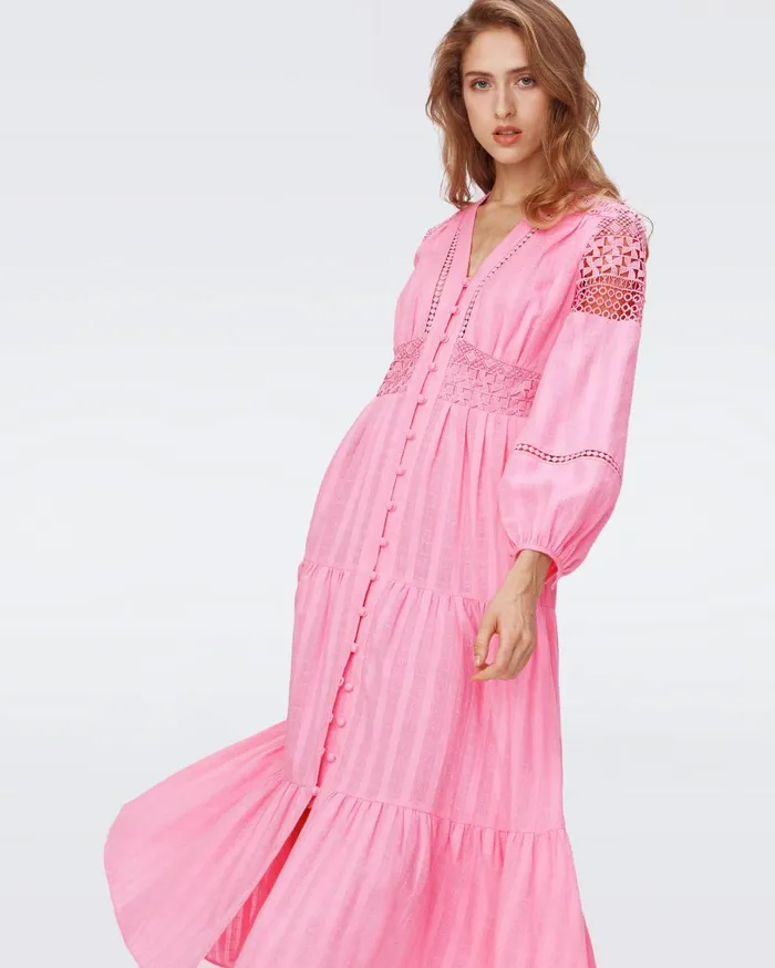 Women Gigi Cotton Dress Rose Pink DVF Dresses