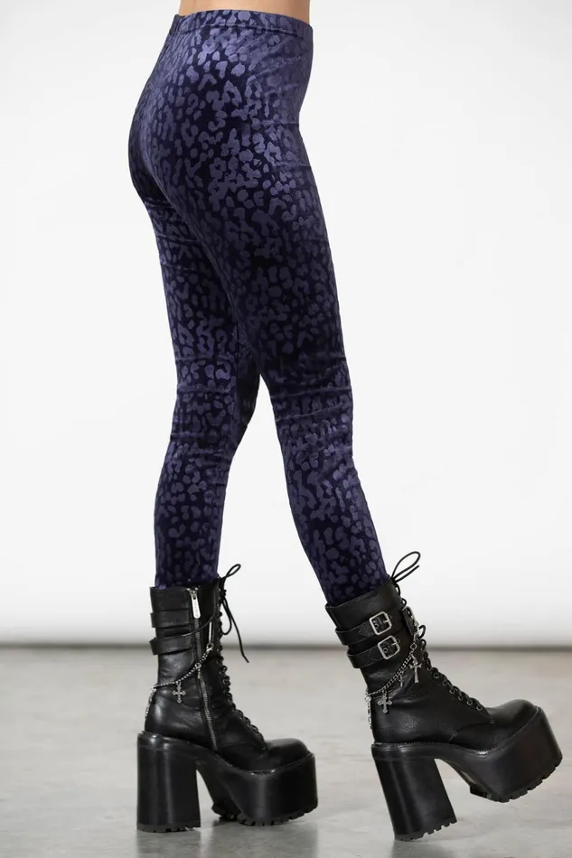 Women Going Out Killstar Caturday Leggings PLUM