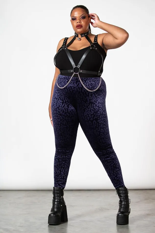 Women Going Out Killstar Caturday Leggings PLUM