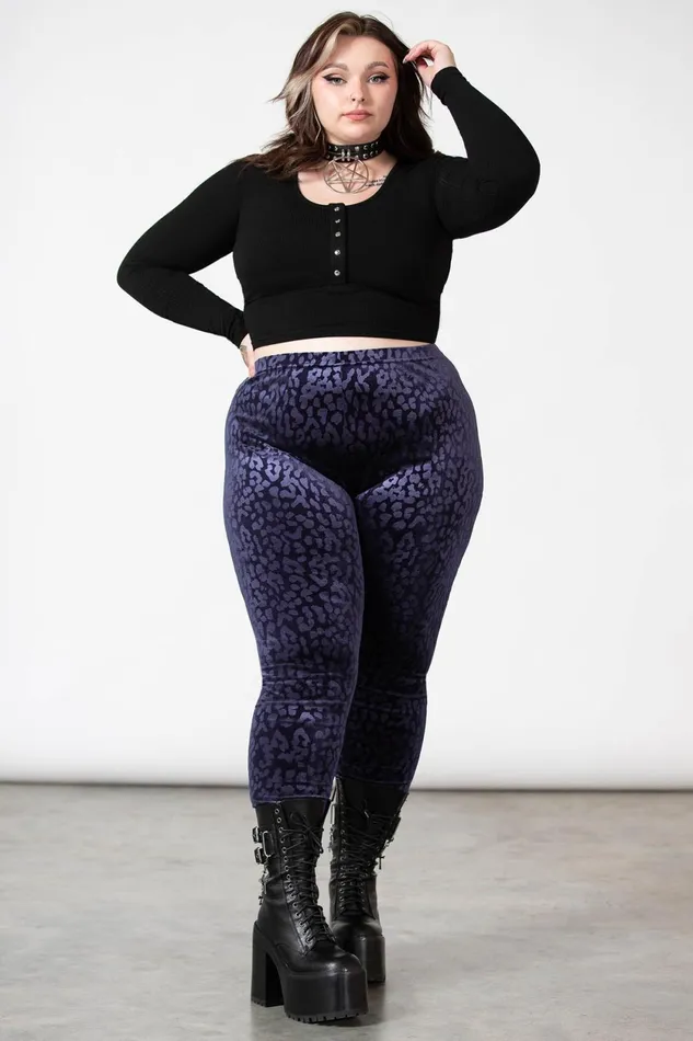 Women Going Out Killstar Caturday Leggings PLUM