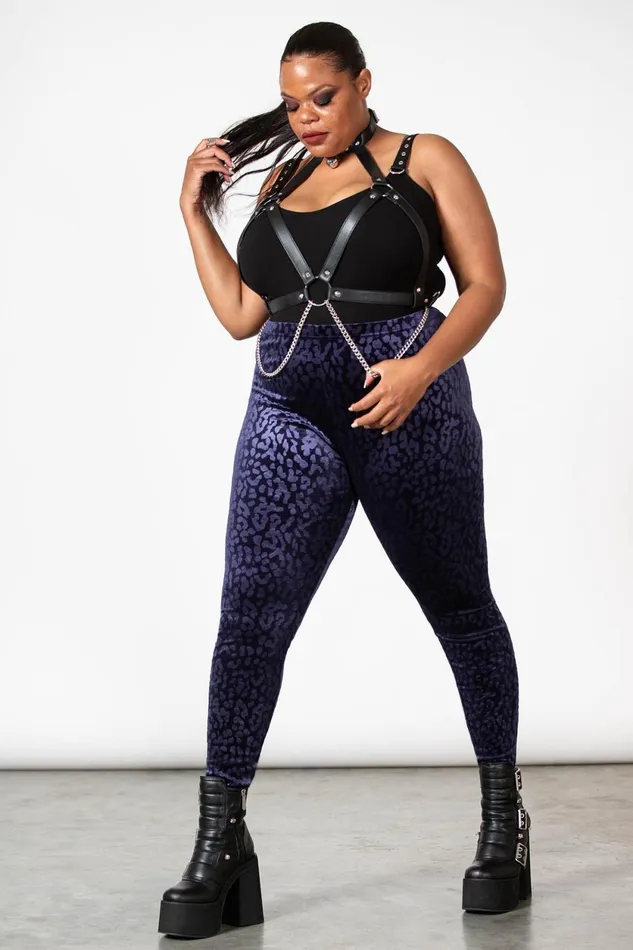 Women Going Out Killstar Caturday Leggings PLUM