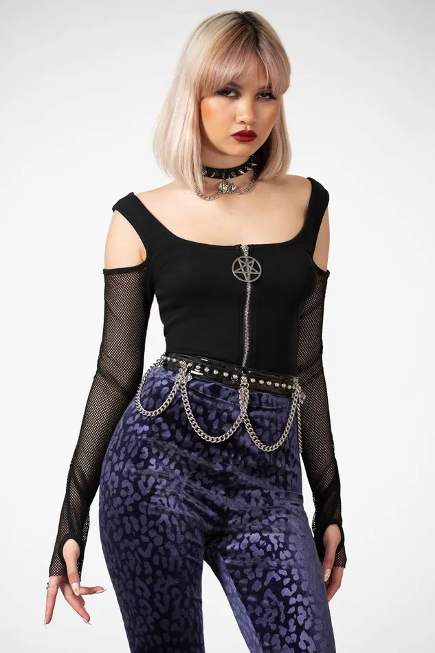 Women Going Out Killstar Caturday Leggings PLUM