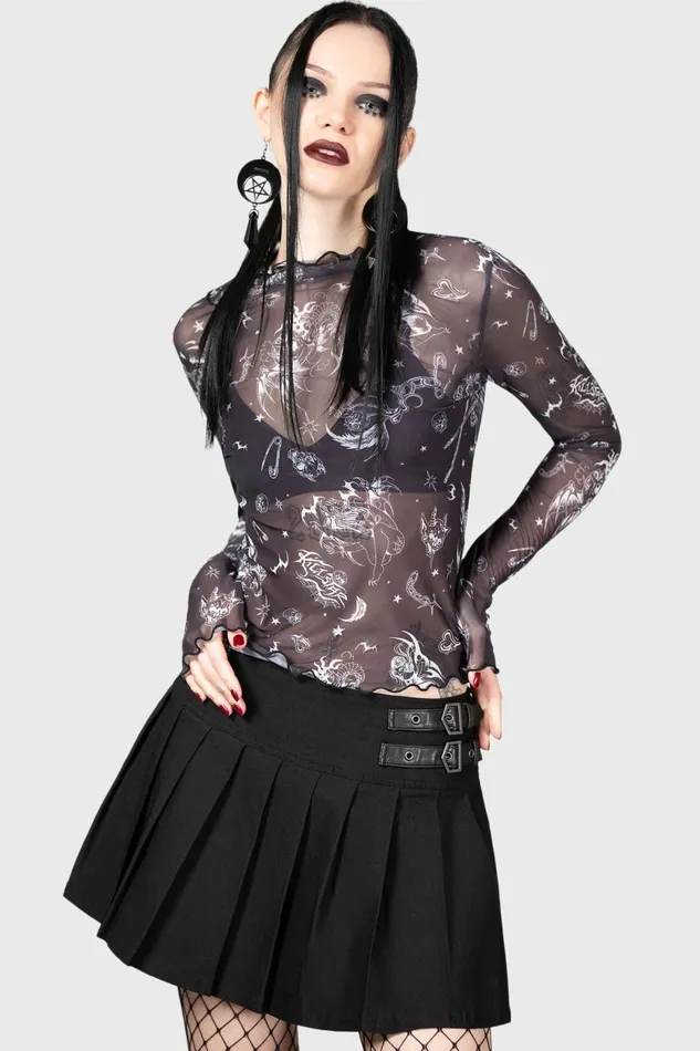Women Going Out Killstar Dazed Skull Crop Top