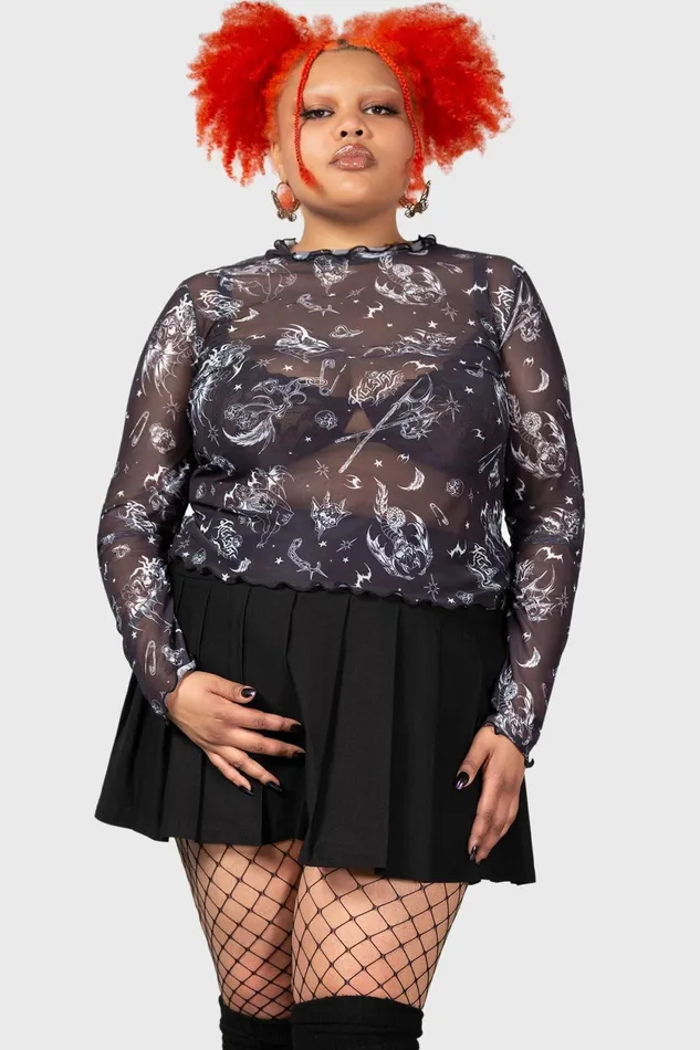 Women Going Out Killstar Dazed Skull Crop Top