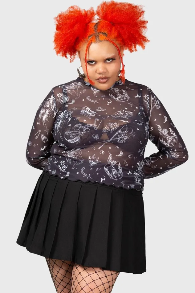 Women Going Out Killstar Dazed Skull Crop Top