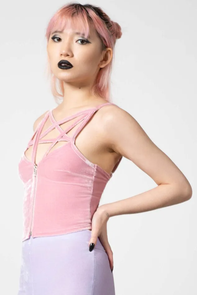 Women Going Out Killstar Lost In Sin Zip Top PASTEL PINK