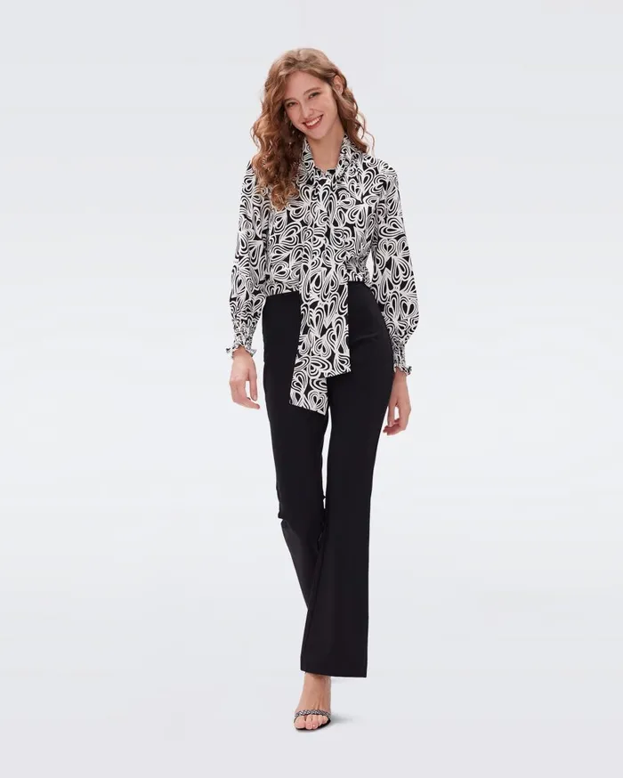 Women Gregory Pants Black DVF Pants and Shorts