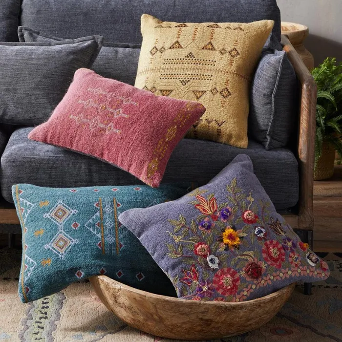 Women Greta Inspired Bloom Pillow Sundance Catalog Decor