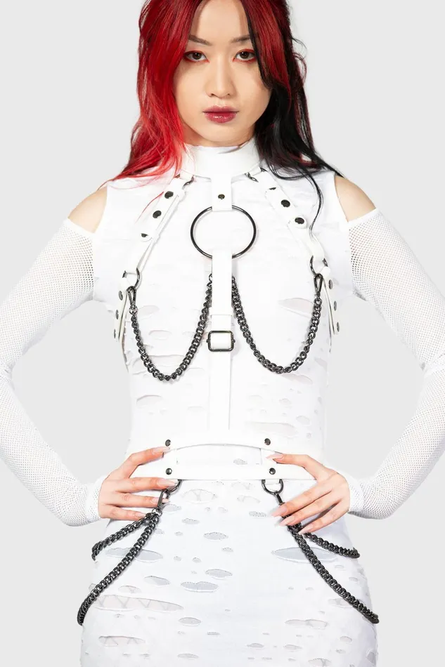 Women Harnesses and Belts Killstar Baphomet Bones Harness