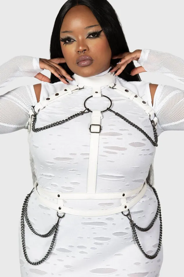 Women Harnesses and Belts Killstar Baphomet Bones Harness
