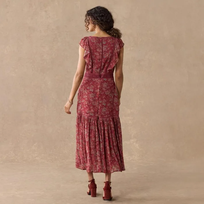 Women Harvest Florals Dress Petite Red Plum Sundance Catalog Dresses and Jumpsuits Women Harvest Florals Dress Petite Red Plum Sundance Catalog Dresses and Jumpsuits