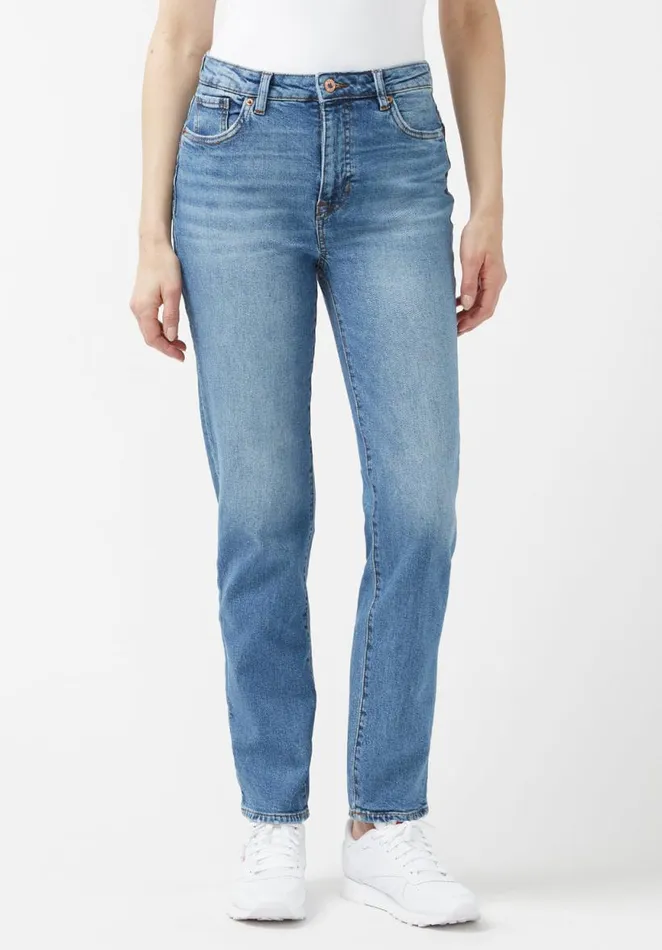 Women High Rise Straight Jayden Veined Jeans Indigo Buffalo David Bitton Straight Leg