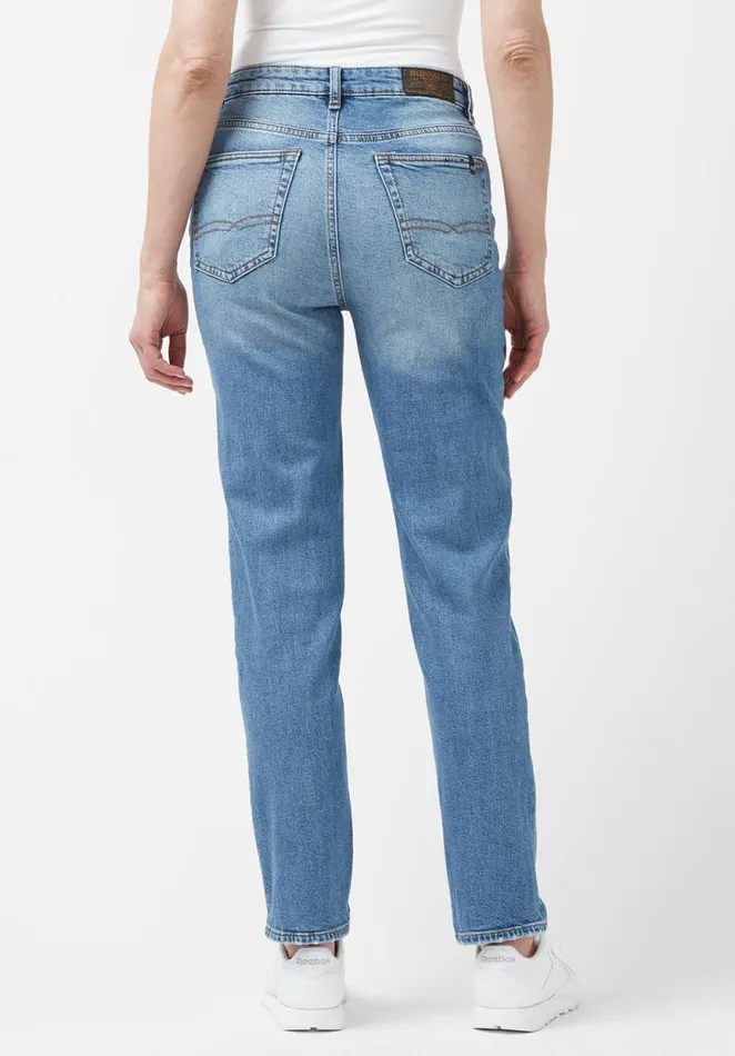 Women High Rise Straight Jayden Veined Jeans Indigo Buffalo David Bitton Straight Leg