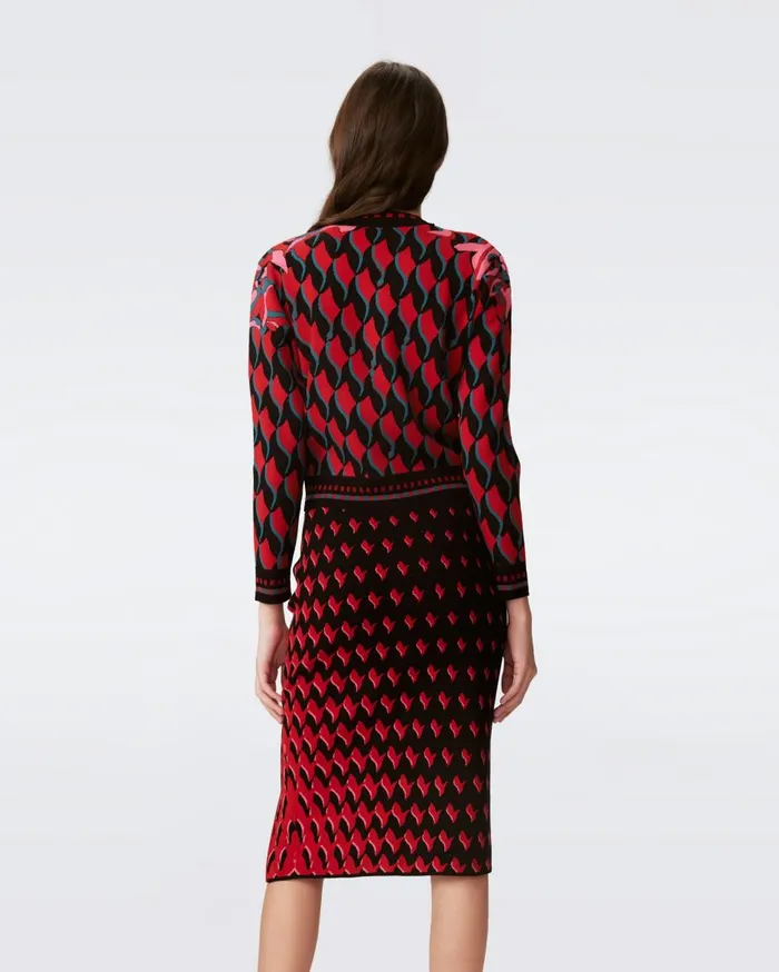 Women Hima Cardigan Bird Weave Pink Gradient DVF Sweaters and Knits