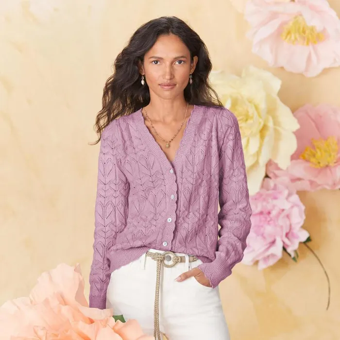 Women Ionia Cardigan Lilac Sundance Catalog Sweaters