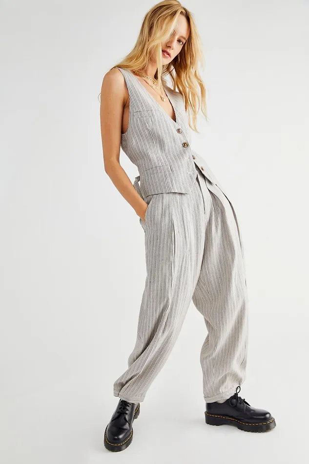 Women Jackets Free People Niki Vest Summer Stripe