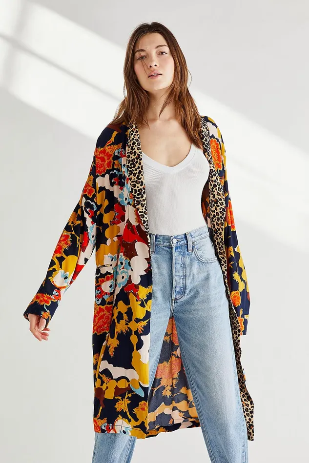 Women Jackets Free People Wild Nights Duster Deep Sea Combo
