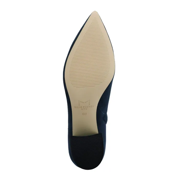 Women Jarli Pointy Ankle Bootie Navy Suede Marc Fisher Booties