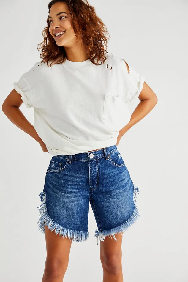 Women Jean Shorts Free People OneTeaspoon Frankies Cut Off Shorts Dakota