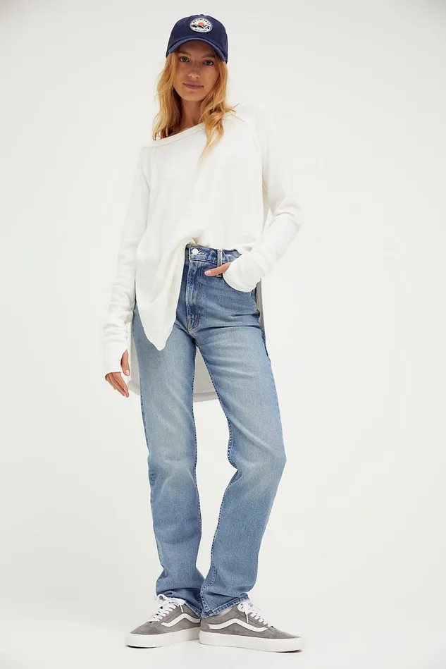 Women Jeans Free People MOTHER The Rider Skimp Jeans Give It Up