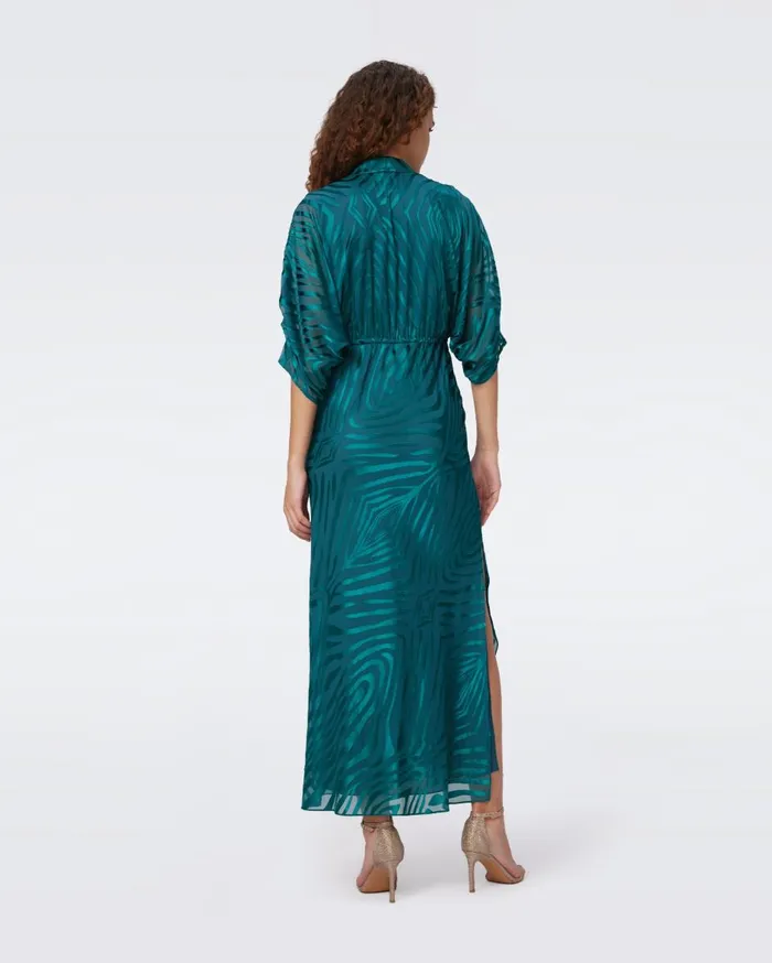 Women Jessel Dress Huge Zebra Indian Green DVF Dresses