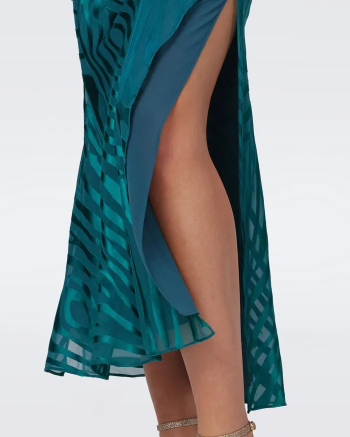 Women Jessel Dress Huge Zebra Indian Green DVF Dresses