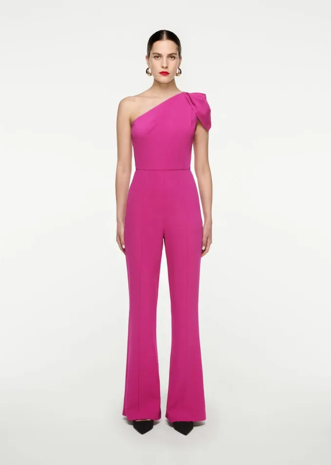 Women Jumpsuits Roland Mouret Asymmetric Leaf Draped Jumpsuit