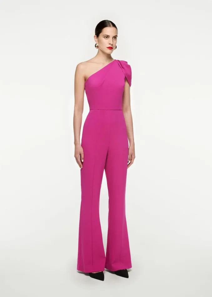 Women Jumpsuits Roland Mouret Asymmetric Leaf Draped Jumpsuit