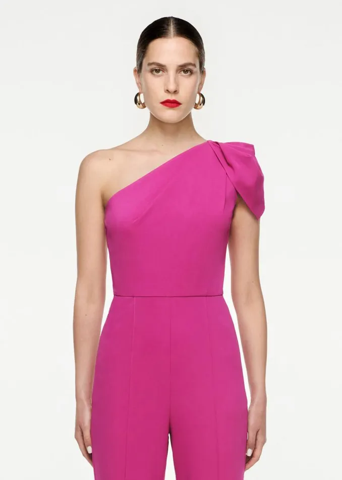 Women Jumpsuits Roland Mouret Asymmetric Leaf Draped Jumpsuit
