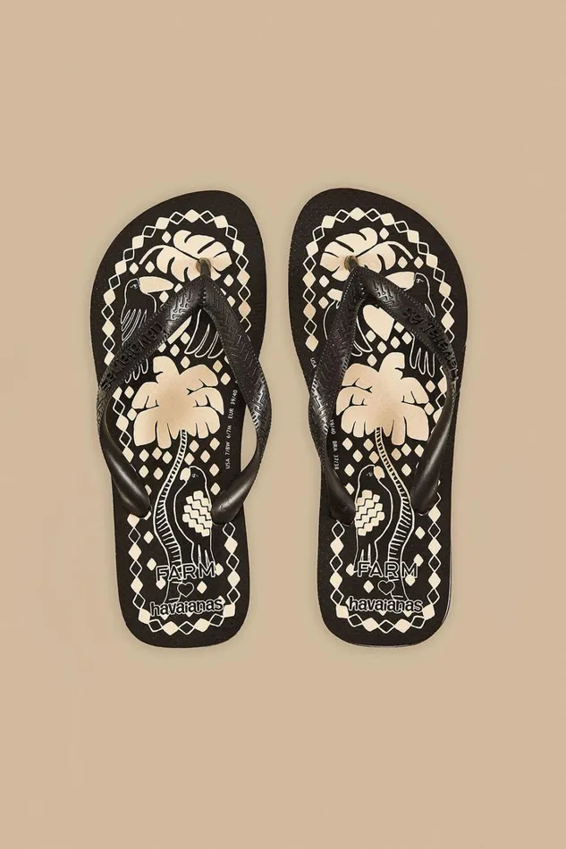 Women Jungle Scarf Havaianas Sandals Jungle Scarf Black FARM Rio Sandals Women Jungle Scarf Havaianas Sandals Jungle Scarf Black FARM Rio Sandals