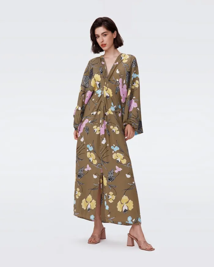 Women Kason Dress Festival Floral Olive DVF Dresses