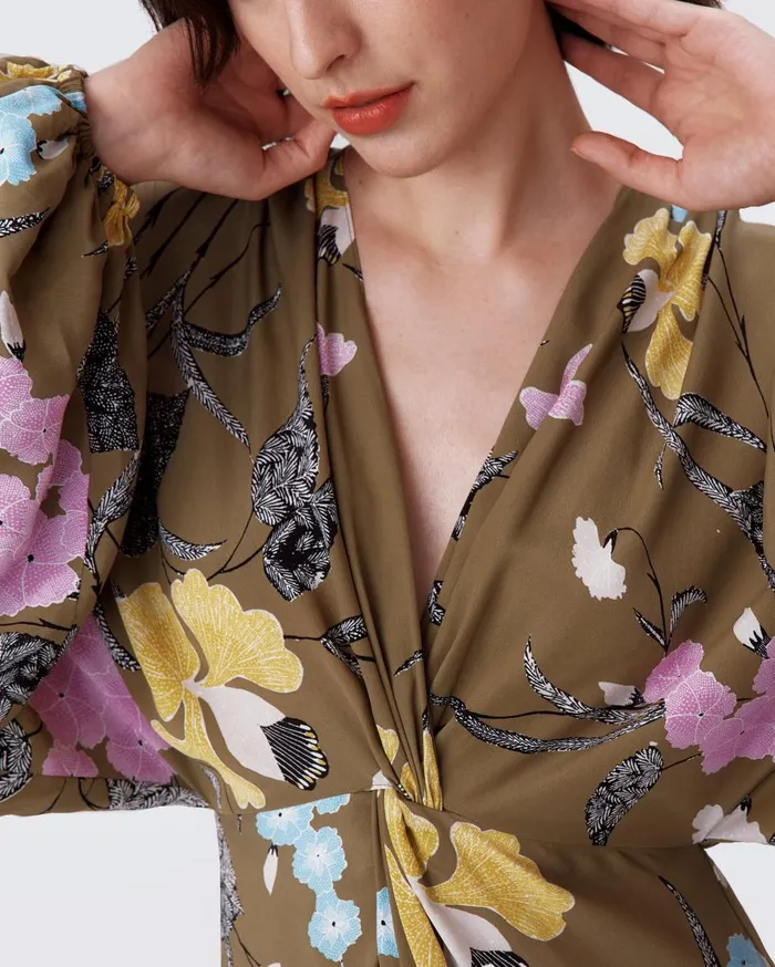 Women Kason Dress Festival Floral Olive DVF Dresses