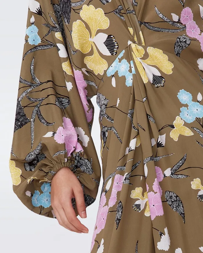 Women Kason Dress Festival Floral Olive DVF Dresses