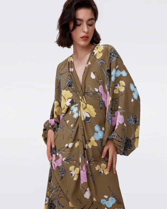 Women Kason Dress Festival Floral Olive DVF Dresses