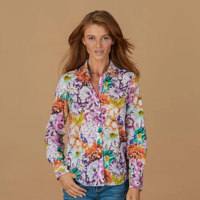 Women La Palma Shirt Blue Sundance Catalog Tops