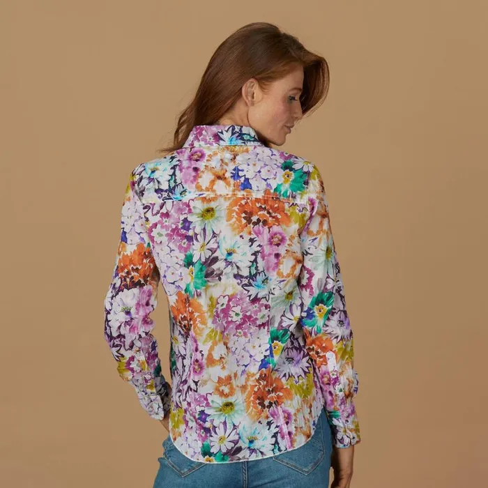 Women La Palma Shirt Blue Sundance Catalog Tops