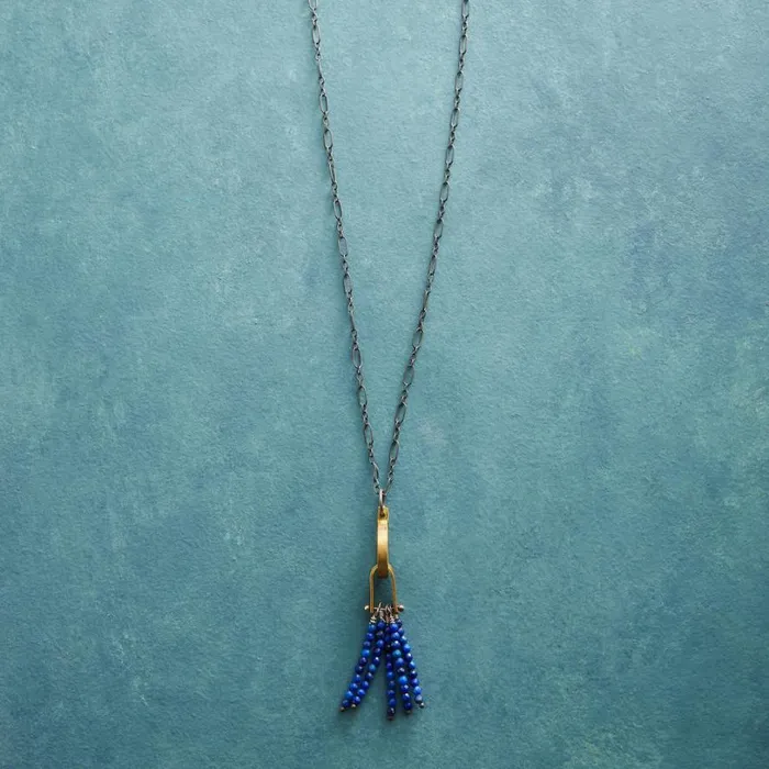 Women Lapis Tassel Necklace Sundance Catalog Necklaces