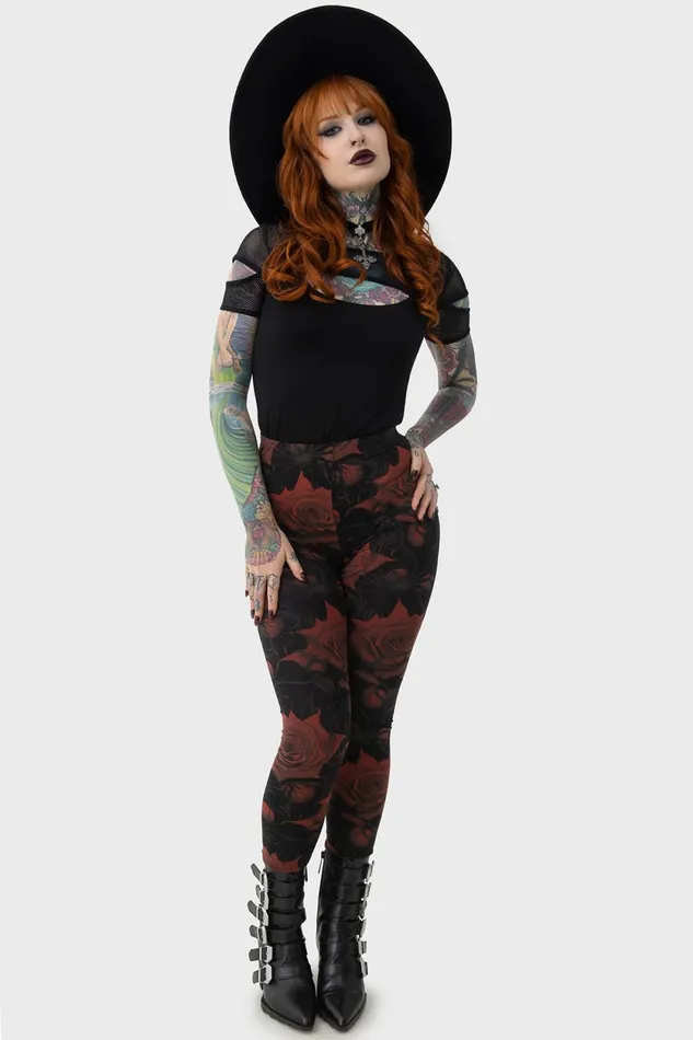 Women Leggings Killstar Blood Rose Leggings
