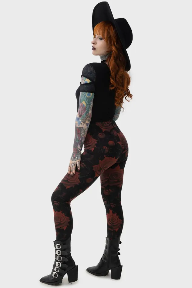 Women Leggings Killstar Blood Rose Leggings