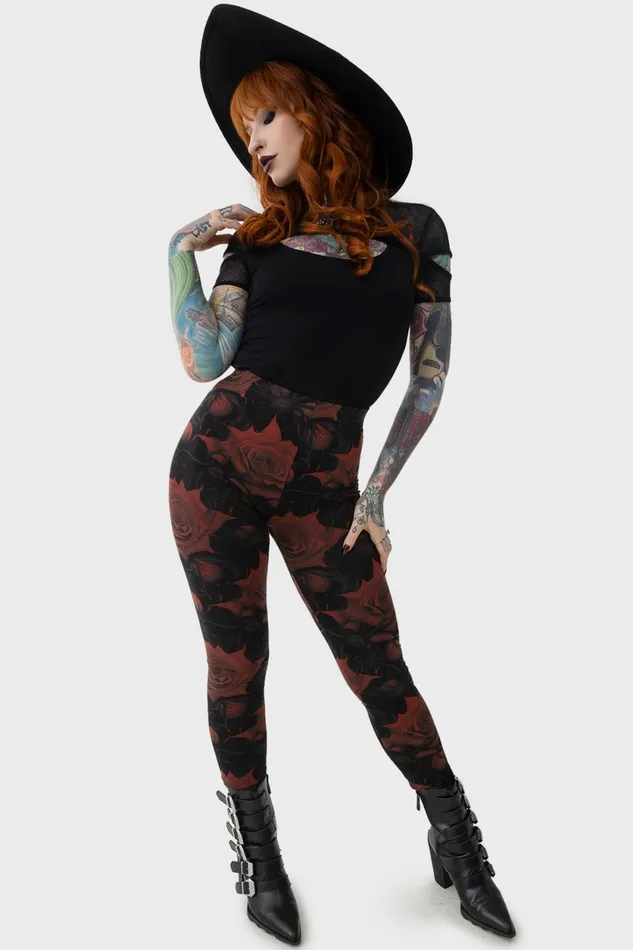 Women Leggings Killstar Blood Rose Leggings