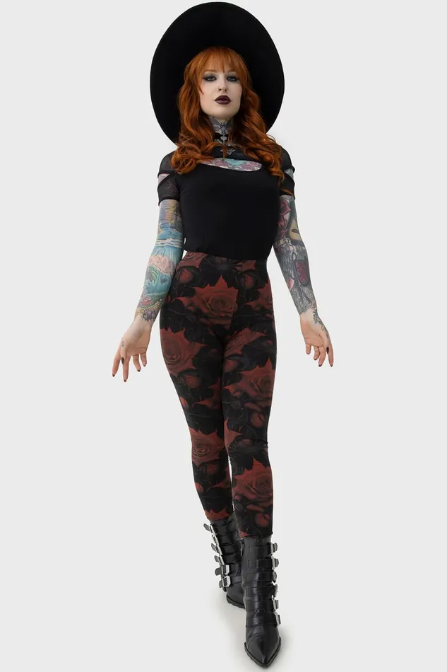 Women Leggings Killstar Blood Rose Leggings
