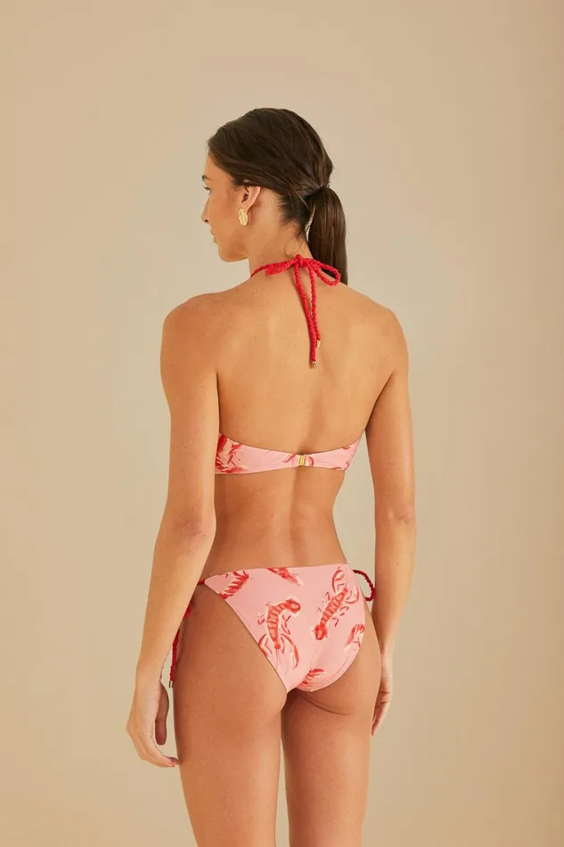 Women Lobsters Tie Side Bikini Bottom Lobsters Pink FARM Rio Bikinis