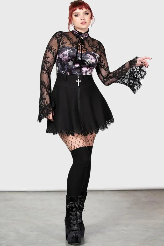Women Long Sleeves Killstar Poison Fang Long Sleeve Top BLACKPINK