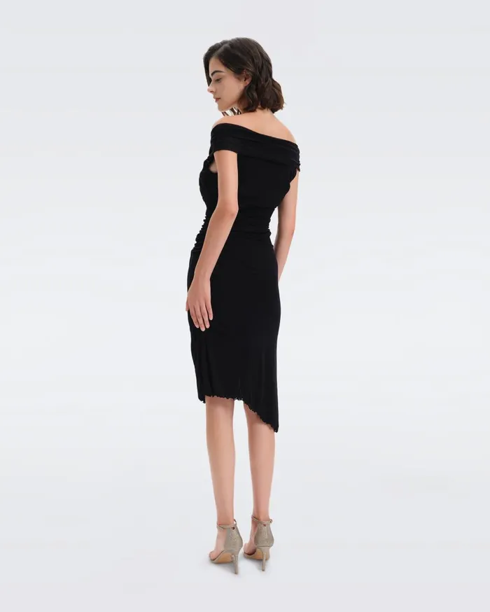 Women Lovinia Mesh Dress Black DVF Dresses