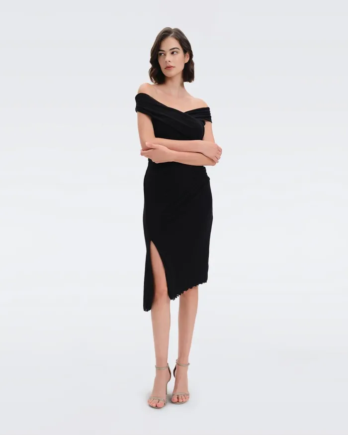 Women Lovinia Mesh Dress Black DVF Dresses