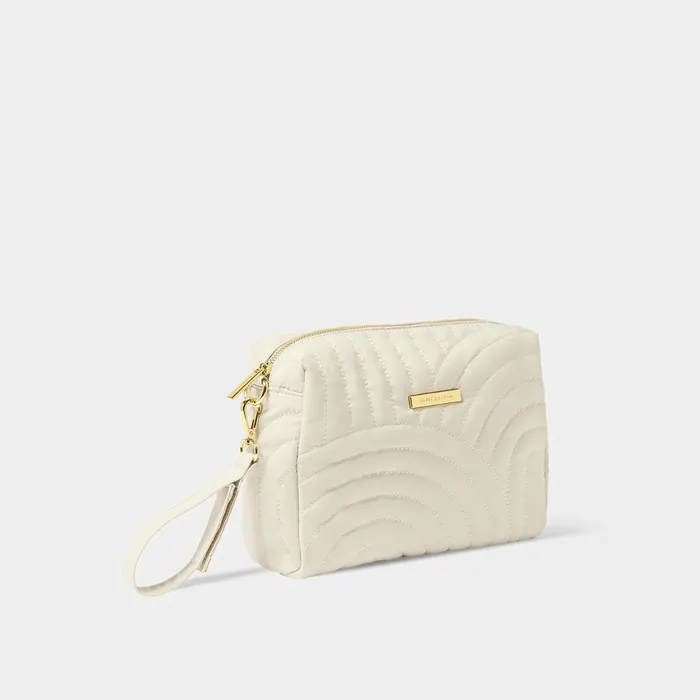 Women Makeup and Wash Bags Katie Loxton Quilted Wristlet Organiser 8211 Light Sand