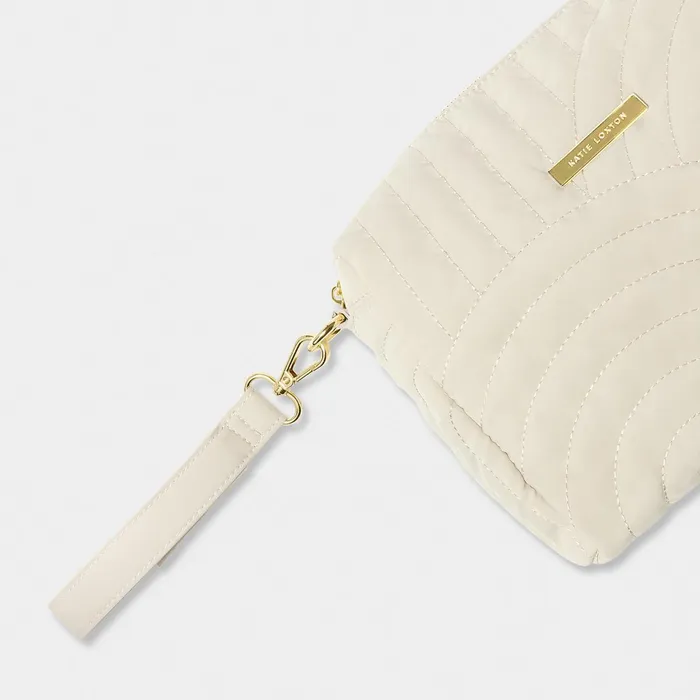 Women Makeup and Wash Bags Katie Loxton Quilted Wristlet Organiser 8211 Light Sand